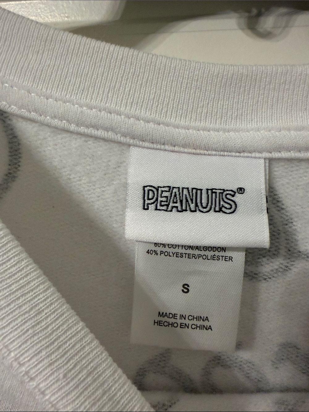 Peanuts Black and White 'Cool Vibes' All-Over Print Sweatshirt